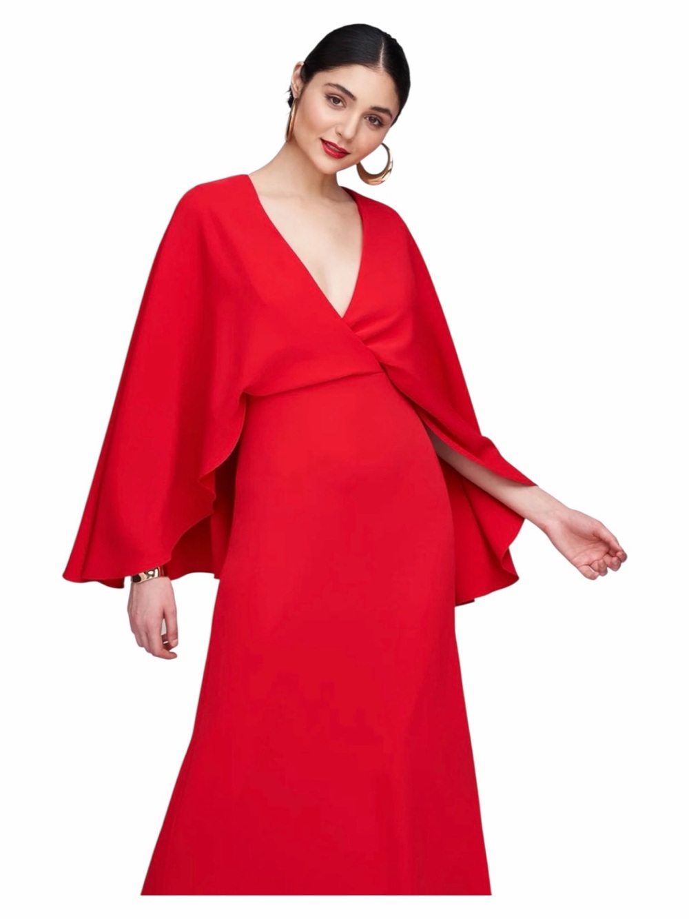 NWT: Halston OLAYA GOWN IN FLUID CREPE, Red, Size 0 - Picture 5 of 11